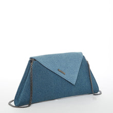 Load image into Gallery viewer, Denim Clutch Bag Two Tone Crossbody Evening Purse Unique Women's Handbag