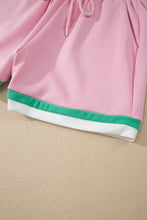 Load image into Gallery viewer, Bonbon Striped Trim Casual Tee Drawstring Shorts 2pcs Set