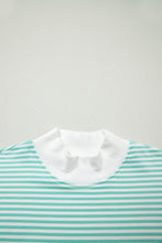 Load image into Gallery viewer, Pink Stripe Oversize Mock Neck Sweatshirt and Shorts Set