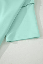 Load image into Gallery viewer, Yellow Cream Solid Color Exposed Seam Mock Neck Oversize Tee Casual Shorts 2pcs Outfit