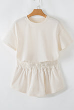 Load image into Gallery viewer, Black 2pcs Cropped Tee and Ruffle High Waist Skort Set