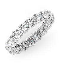 Load image into Gallery viewer, AGI Certified 2 CTW Round Lab Grown Diamond Eternity Band in 14K White Gold (F-VS)