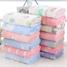 Load image into Gallery viewer, Pure Cotton 6-Layer Baby Bath Towel Blanket, 110cm