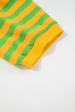 Load image into Gallery viewer, Pink Stripe Puff Short Sleeve T Shirt Matching Shorts Set