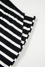 Load image into Gallery viewer, Black White Striped Short Sleeve Top and Shorts Set