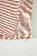 Load image into Gallery viewer, Green Stripe Raised Rib Loose Tee Drawstring Elastic Waist 2pcs Short Set