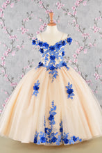 Load image into Gallery viewer, 3-D Flower Embroidery Bead Mesh Kids Dress