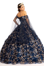 Load image into Gallery viewer, Cut-Away Shoulder Sweetheart Glitter Mesh Quinceanera Dress