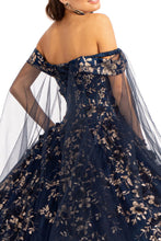 Load image into Gallery viewer, Cut-Away Shoulder Sweetheart Glitter Mesh Quinceanera Dress