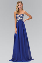 Load image into Gallery viewer, Strapless Sweetheart Chiffon Long Dress with Lace on Bodice