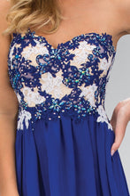 Load image into Gallery viewer, Strapless Sweetheart Chiffon Long Dress with Lace on Bodice