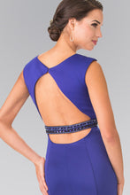 Load image into Gallery viewer, Beaded Waist Line Jersey Long Dress with Cut-Out Back
