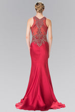 Load image into Gallery viewer, Beads and Embroidery Embellished Sheer Bodice Jersey Long Dress