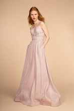 Load image into Gallery viewer, Glitter Crepe A-Line Long Dress w/ Strap Back