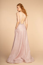 Load image into Gallery viewer, Glitter Crepe A-Line Long Dress w/ Strap Back