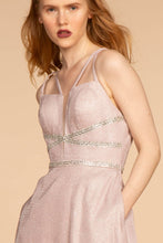 Load image into Gallery viewer, Glitter Crepe A-Line Long Dress w/ Strap Back