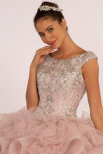 Load image into Gallery viewer, Beads and Sequin Embellished Bodice Boat Neck Ball Gown