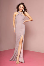 Load image into Gallery viewer, Cross Strap Neckline Jersey Mermaid Long Dress w/ Slit