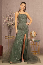 Load image into Gallery viewer, Asymmetric Glitter Mesh Mermaid Dress w/ Mesh Layered Tail