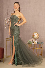 Load image into Gallery viewer, Asymmetric Glitter Mesh Mermaid Dress w/ Mesh Layered Tail