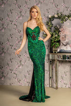 Load image into Gallery viewer, Floral Embroidery Sheer Bodice Mesh Mermaid Long Dress