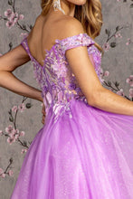 Load image into Gallery viewer, 3-D Flower Emboridery Sheer Bodice Mesh A-line Long Dress