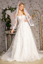 Load image into Gallery viewer, 3-D Flower Sequin Off Shoulder Mesh A-line Long Dress w/ Side Drapes