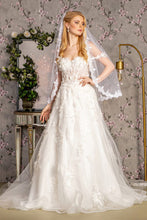 Load image into Gallery viewer, 3-D Flower Sequin Off Shoulder Mesh A-line Long Dress w/ Side Drapes