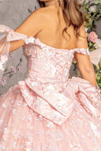 Load image into Gallery viewer, Detachable Ribbons Jewel Mesh Ball Gown w/ Side Mesh Long Drapes
