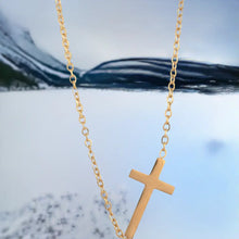 Load image into Gallery viewer, 14K gold necklace | Gold Plated Cross Pendant Necklace