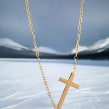 Load image into Gallery viewer, 14K gold necklace | Gold Plated Cross Pendant Necklace
