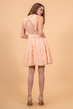 Load image into Gallery viewer, 3D Floral Applique Lace Short Dress