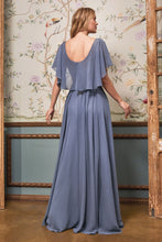 Load image into Gallery viewer, A-Line Chiffon Gown With Caplet