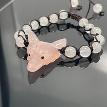 Load image into Gallery viewer, Wolf Spirit Animal Gemstone woven bracelet