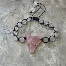 Load image into Gallery viewer, Wolf Spirit Animal Gemstone woven bracelet