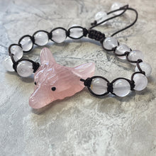 Load image into Gallery viewer, Wolf Spirit Animal Gemstone woven bracelet