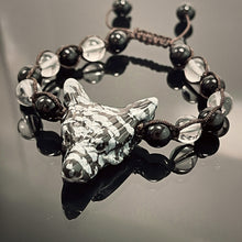 Load image into Gallery viewer, Wolf Spirit Animal Gemstone woven bracelet