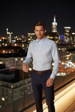 Load image into Gallery viewer, "Jamison" Blue Twill Spread Collar Dress Shirt