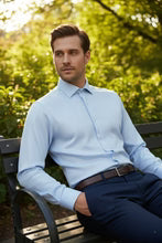 Load image into Gallery viewer, "Jamison" Blue Twill Spread Collar Dress Shirt