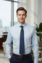 Load image into Gallery viewer, "Jamison" Blue Twill Spread Collar Dress Shirt