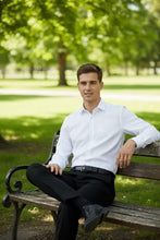 Load image into Gallery viewer, "Jamison" White Twill Spread Collar Dress Shirt