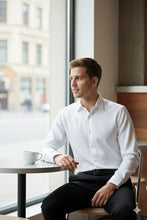 Load image into Gallery viewer, "Jamison" White Twill Spread Collar Dress Shirt