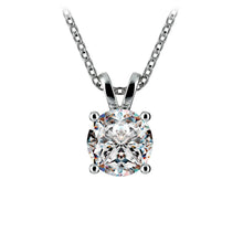 Load image into Gallery viewer, 1.00 CTW AGI Certified Lab Grown Diamond Pendant - G/VS Clarity Round Cut in Choice of 14K White or Yellow Gold