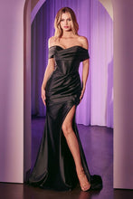 Load image into Gallery viewer, Off The Shoulder Glitter Dusted Fitted Dress