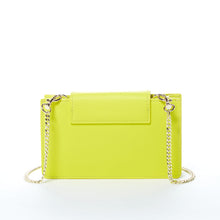 Load image into Gallery viewer, Bright Yellow Mini Crossbody Purse Chain Strap Leather Wristlet Women's Handbag