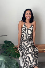 Load image into Gallery viewer, Midi Slip Dress in Black Stripes