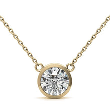 Load image into Gallery viewer, 2.00 CTW AGI Certified Round Brilliant Lab Grown Diamond Bezel Pendant in 14K White or Yellow Gold