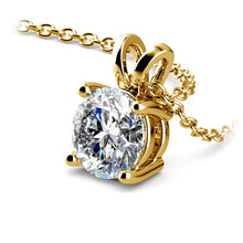 Load image into Gallery viewer, 1.50 Ctw Prong Set Round Lab Grown Diamond Pendant In White /Yellow Gold G-VS