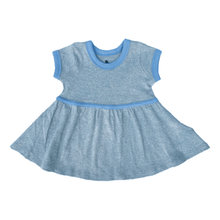 Load image into Gallery viewer, short sleeve twirl dress | periwinkle colorblock