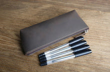 Load image into Gallery viewer, The Pallavi | Handmade Leather Pencil Case - Leather Makeup Bag